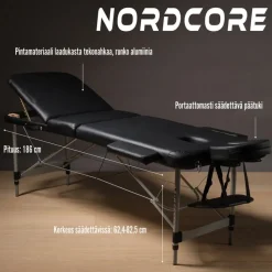 Hierontapöytä Nordcore Core A300, musta