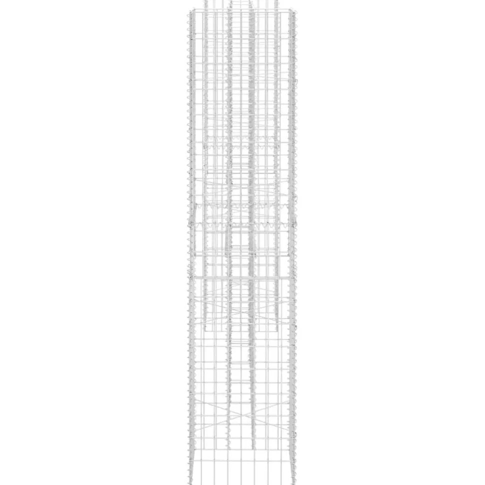 H-muotoinen kivikori/kukkalaatikko teräslanka 260x40x40 cm