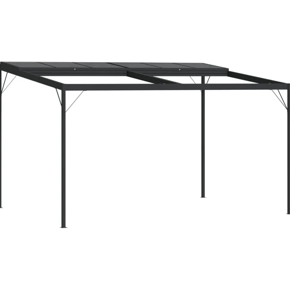 Huvimaja katolla 4x3x2,5 m alumiini ja teräs antrasiitti
