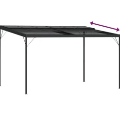 Huvimaja katolla 4x3x2,5 m alumiini ja teräs antrasiitti