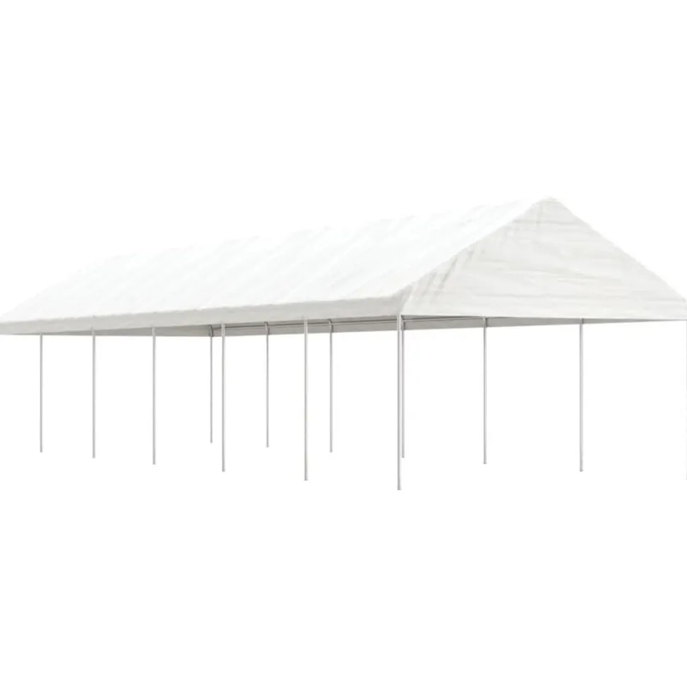 Huvimaja katolla valkoinen 13,38x4,08x3,22 m polyeteeni