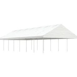 Huvimaja katolla valkoinen 15,61x5,88x3,75 m polyeteeni