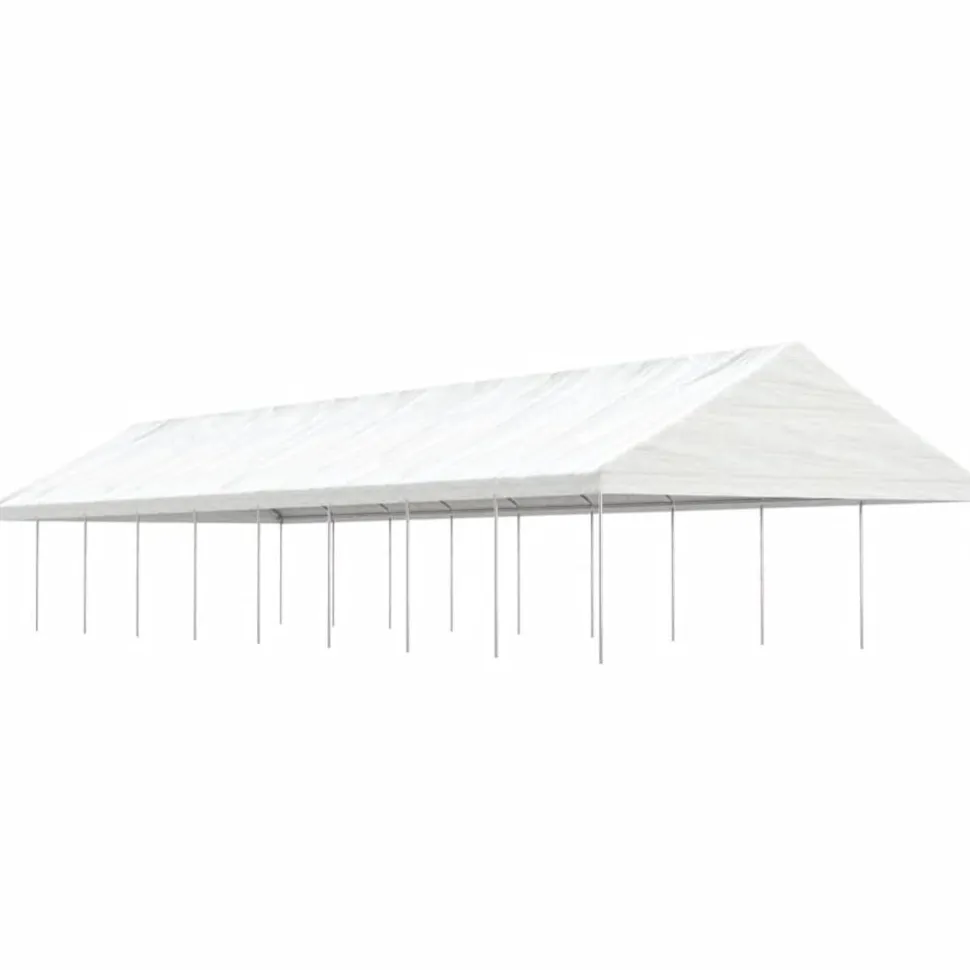 Huvimaja katolla valkoinen 20,07x5,88x3,75 m polyeteeni