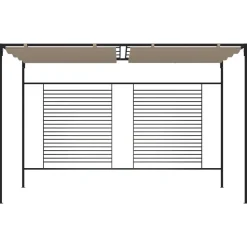 Huvimaja sisäänvedettävä katto 3x4x2,3 m 180 g/m² taupe