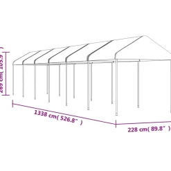 Huvimaja valkoinen 13,38x2,28x2,69 m polyeteeni
