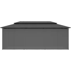 Huvimaja verhoilla 600x298x270 cm antrasiitti