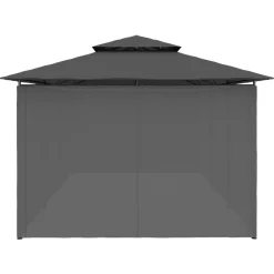 Huvimaja verhoilla 600x298x270 cm antrasiitti
