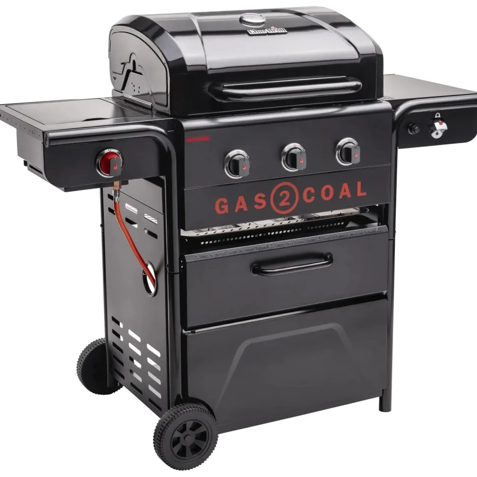 Hybridigrilli Char-Broil Gas2Coal 2.0 330 Special Edition, 3 poltinta, pihvinpaistopoltin
