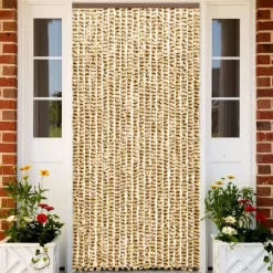 Hyönteisverho beige ja ruskea 56x185 cm chenille