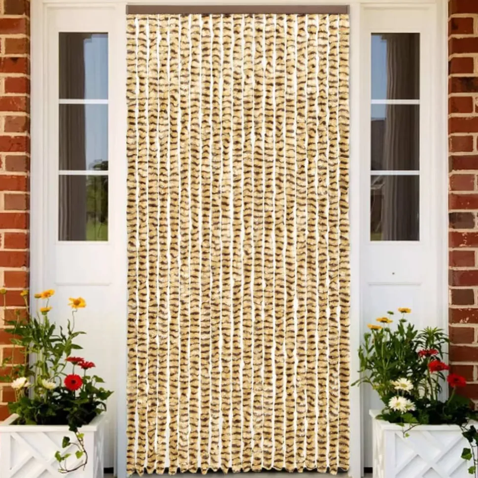 Hyönteisverho beige ja ruskea 90x220 cm chenille