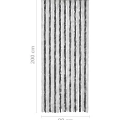 Hyönteisverho harmaa ja valkoinen 90x200 cm chenille