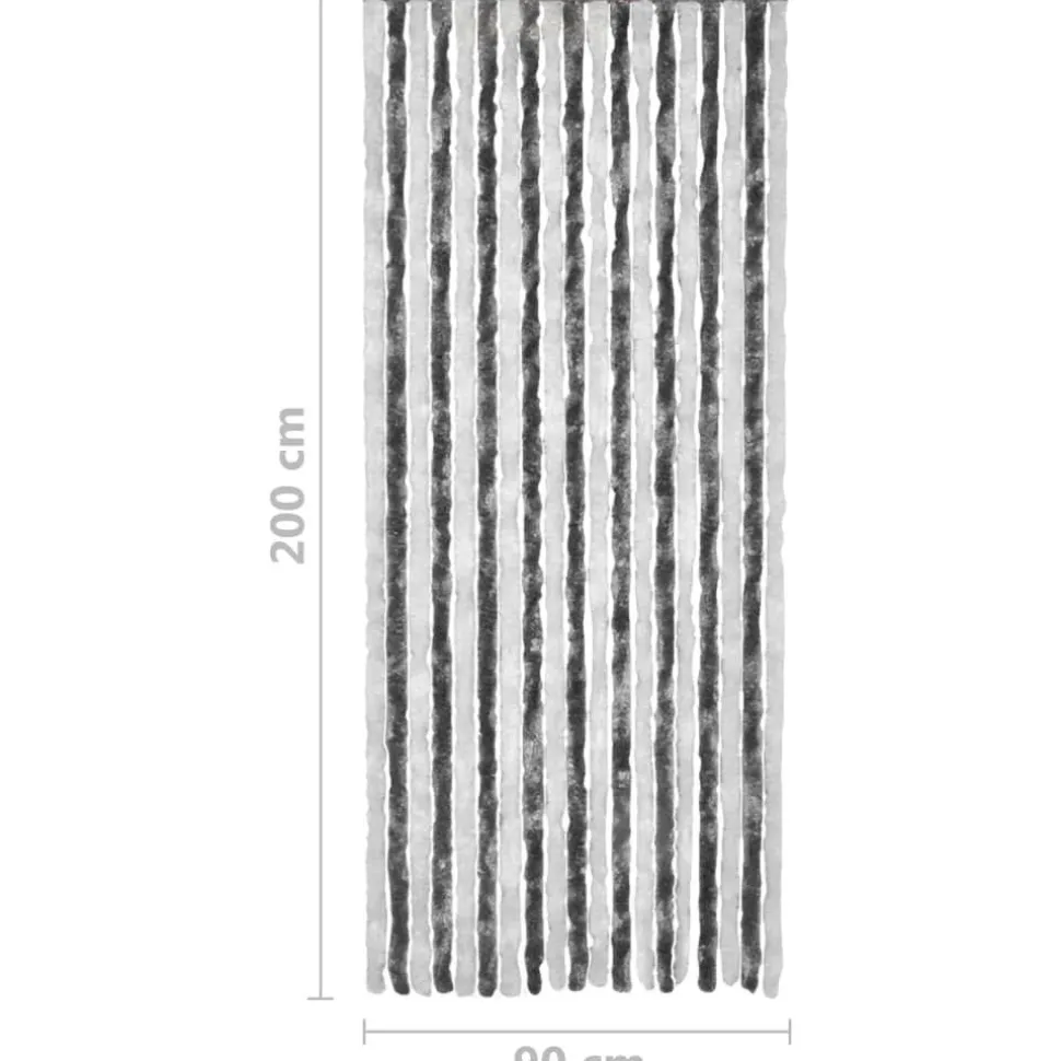 Hyönteisverho harmaa ja valkoinen 90x200 cm chenille
