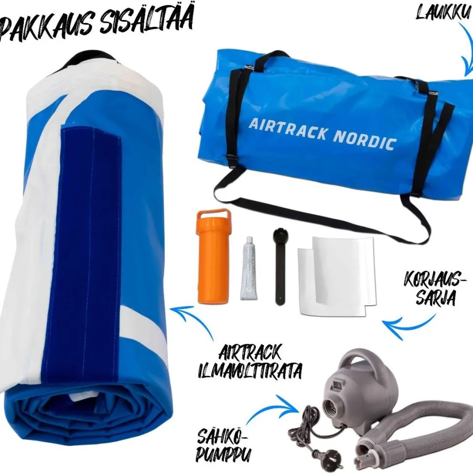 Ilmavolttipatja AirTrack Nordic Deluxe Wide ilmavolttirata eri kokoja