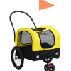 2-in-1 lemmikkikärry pyörään/juoksurattaat keltainen & musta