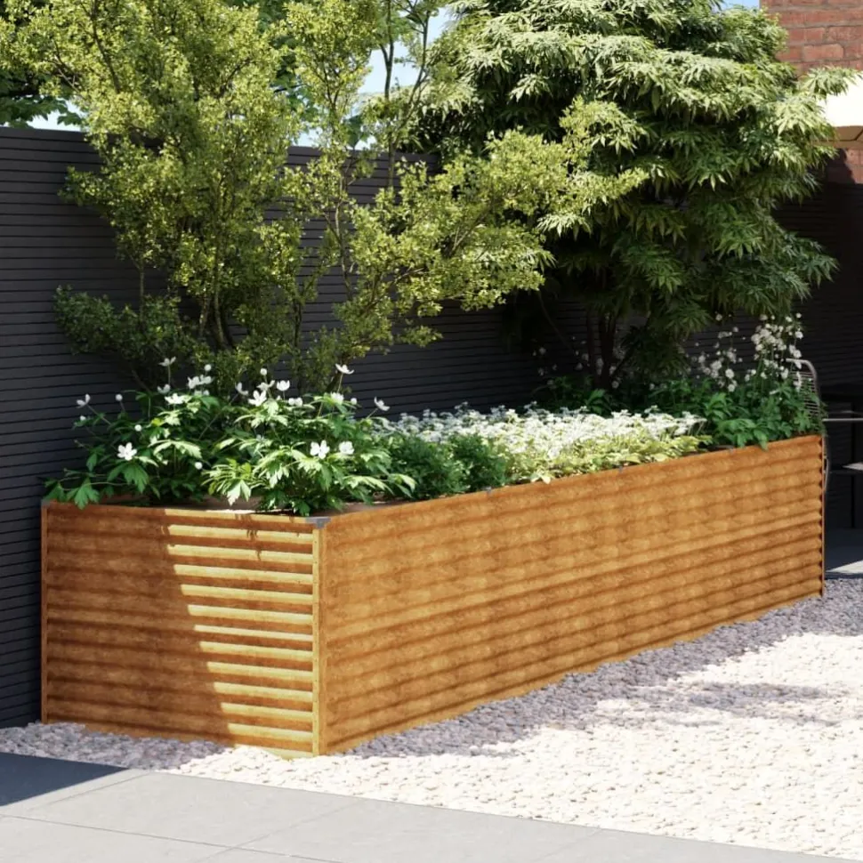 Istutuslaatikko 386x100x69 cm corten-teräs