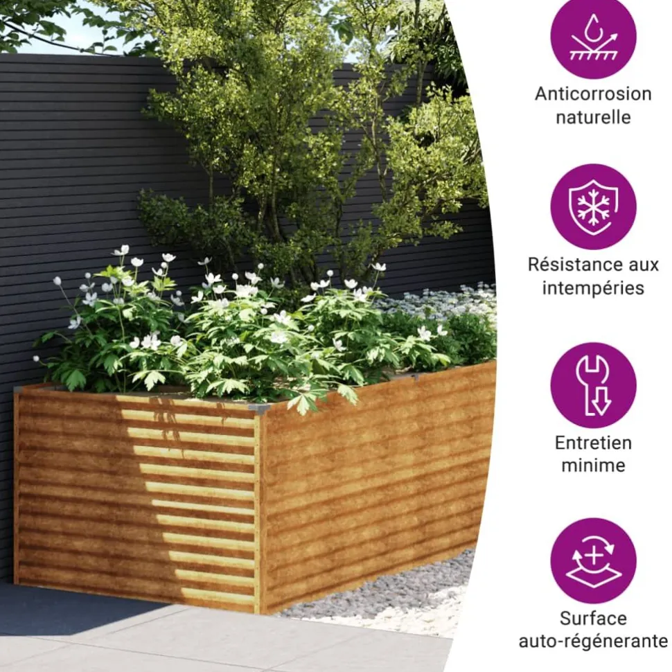 Istutuslaatikko 479x100x69 cm corten-teräs