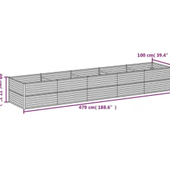Istutuslaatikko 479x100x69 cm corten-teräs