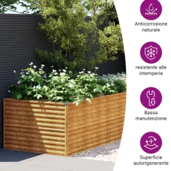 Istutuslaatikko 479x100x69 cm corten-teräs