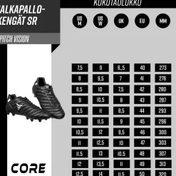 Jalkapallokengät Core SR Pitch Vision, musta, eri kokoja