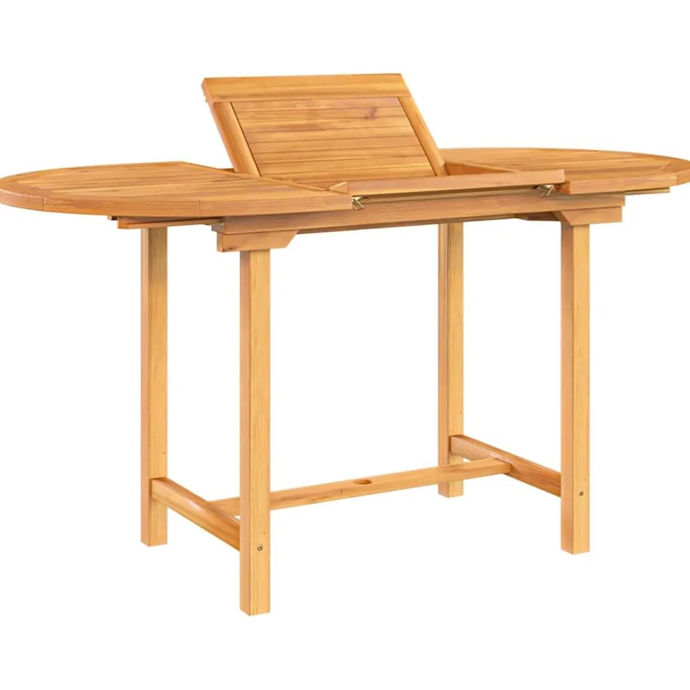 Jatkettava puutarhapöytä 110-160x80x75 cm täysi tiikki (63486)