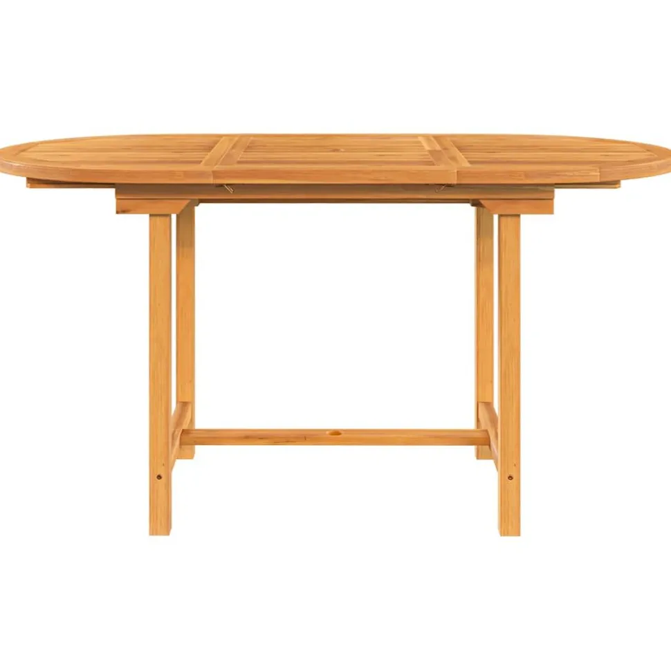 Jatkettava puutarhapöytä 110-160x80x75 cm täysi tiikki (63486)