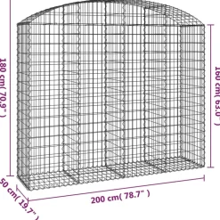 Kaareva kivikori 100x30x60/80 cm galvanoitu rauta