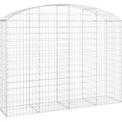 Kaareva kivikori 100x30x60/80 cm galvanoitu rauta