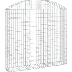 Kaareva kivikori 100x30x60/80 cm galvanoitu rauta