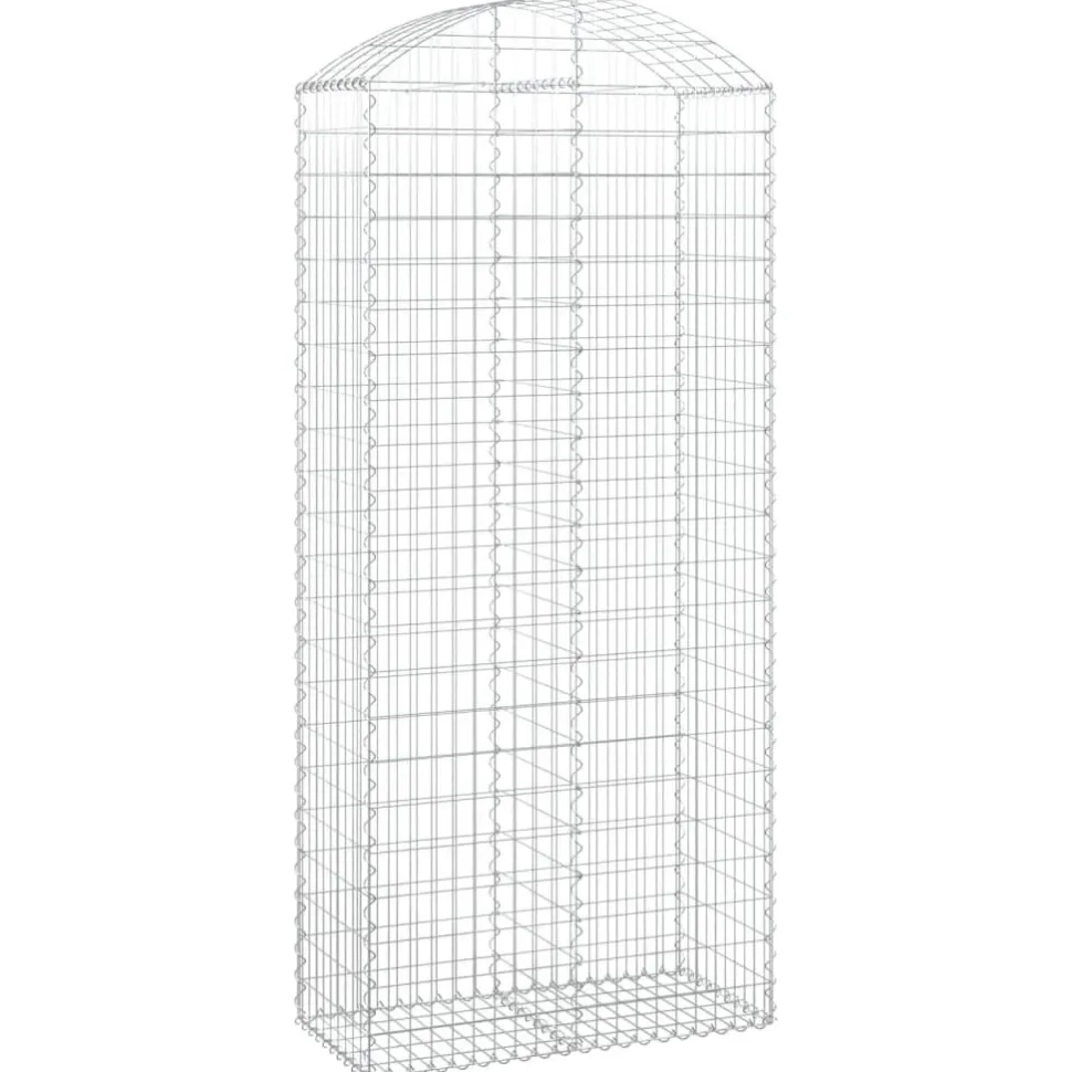 Kaareva kivikori 100x30x60/80 cm galvanoitu rauta