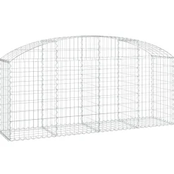 Kaareva kivikori 100x30x60/80 cm galvanoitu rauta