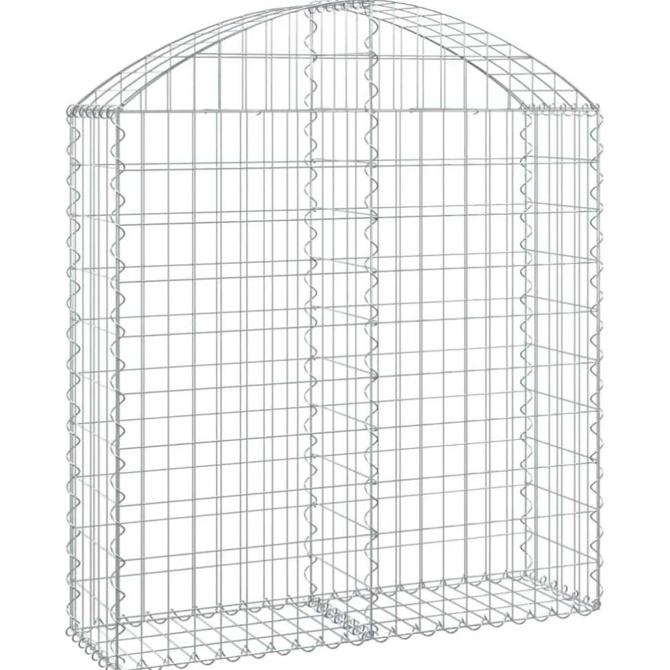 Kaareva kivikori 100x30x60/80 cm galvanoitu rauta