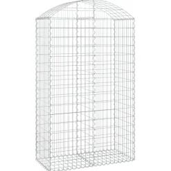 Kaareva kivikori 100x30x60/80 cm galvanoitu rauta