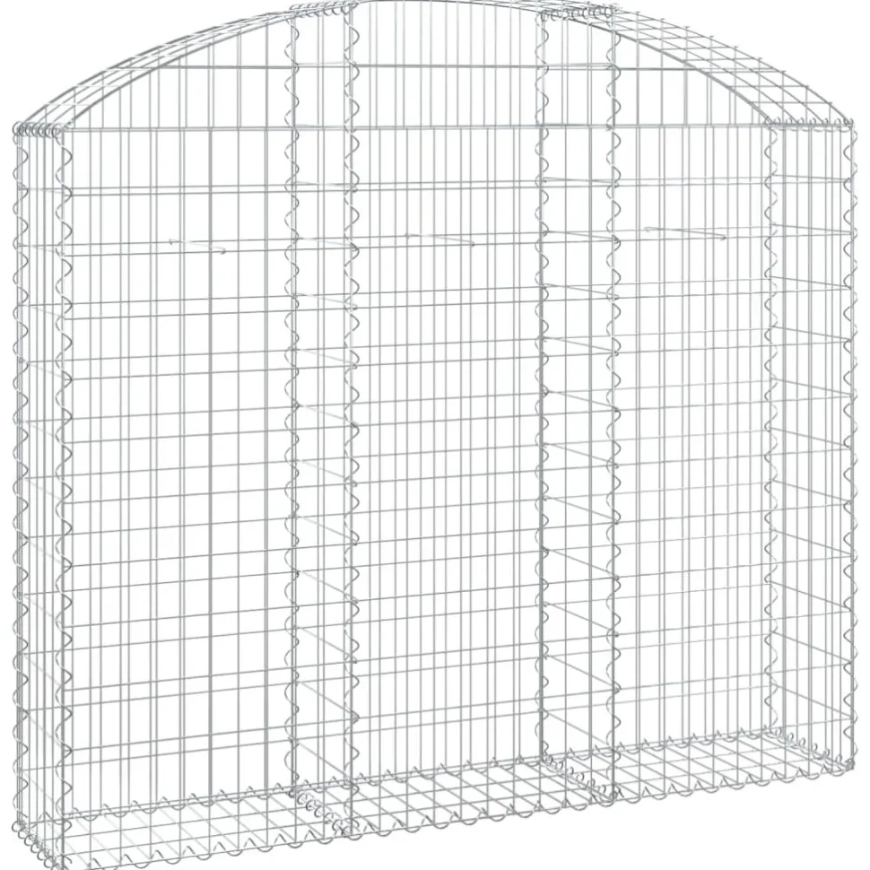 Kaareva kivikori 100x30x60/80 cm galvanoitu rauta