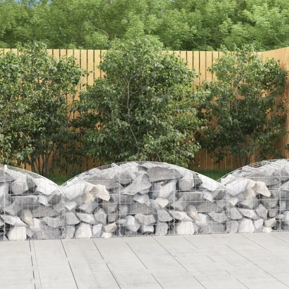 Kaareva kivikori 100x30x60/80 cm galvanoitu rauta