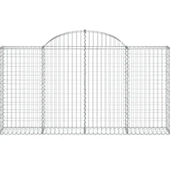 Kaareva kivikori 200x30x100/120cm galvanoitu rauta