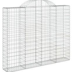 Kaareva kivikori 200x30x140/160 cm galvanoitu rauta (53487)