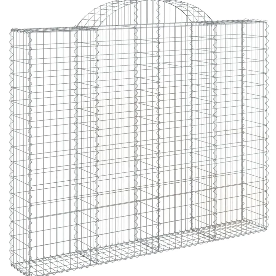 Kaareva kivikori 200x30x140/160 cm galvanoitu rauta (53487)