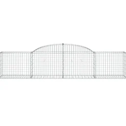 Kaareva kivikori 200x30x140/160 cm galvanoitu rauta (53487)