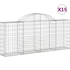 Kaareva kivikori 200x30x140/160 cm galvanoitu rauta (53487)