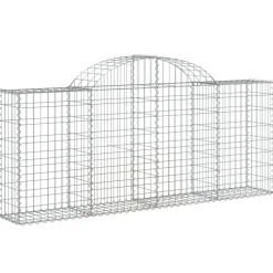 Kaareva kivikori 200x30x140/160 cm galvanoitu rauta (53487)