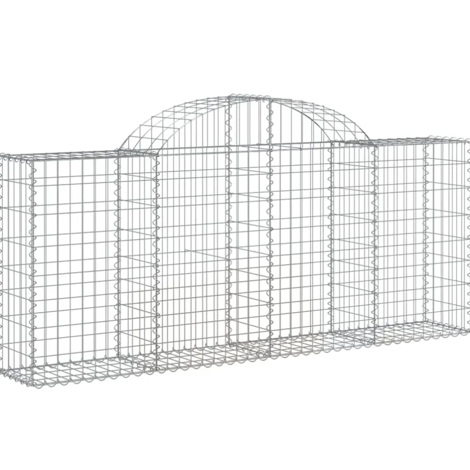 Kaareva kivikori 200x30x140/160 cm galvanoitu rauta (53487)