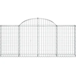 Kaareva kivikori 200x30x140/160 cm galvanoitu rauta (53487)