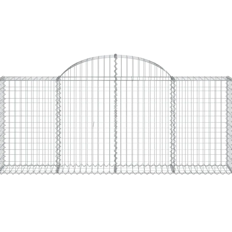 Kaareva kivikori 200x30x140/160 cm galvanoitu rauta (53487)