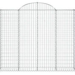 Kaareva kivikori 200x30x140/160 cm galvanoitu rauta (53487)