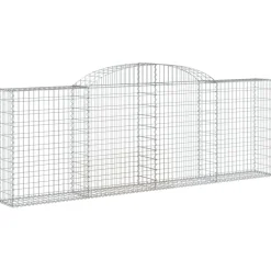 Kaareva kivikori 200x30x140/160 cm galvanoitu rauta (53487)
