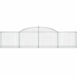 Kaareva kivikori 200x30x140/160 cm galvanoitu rauta (53487)