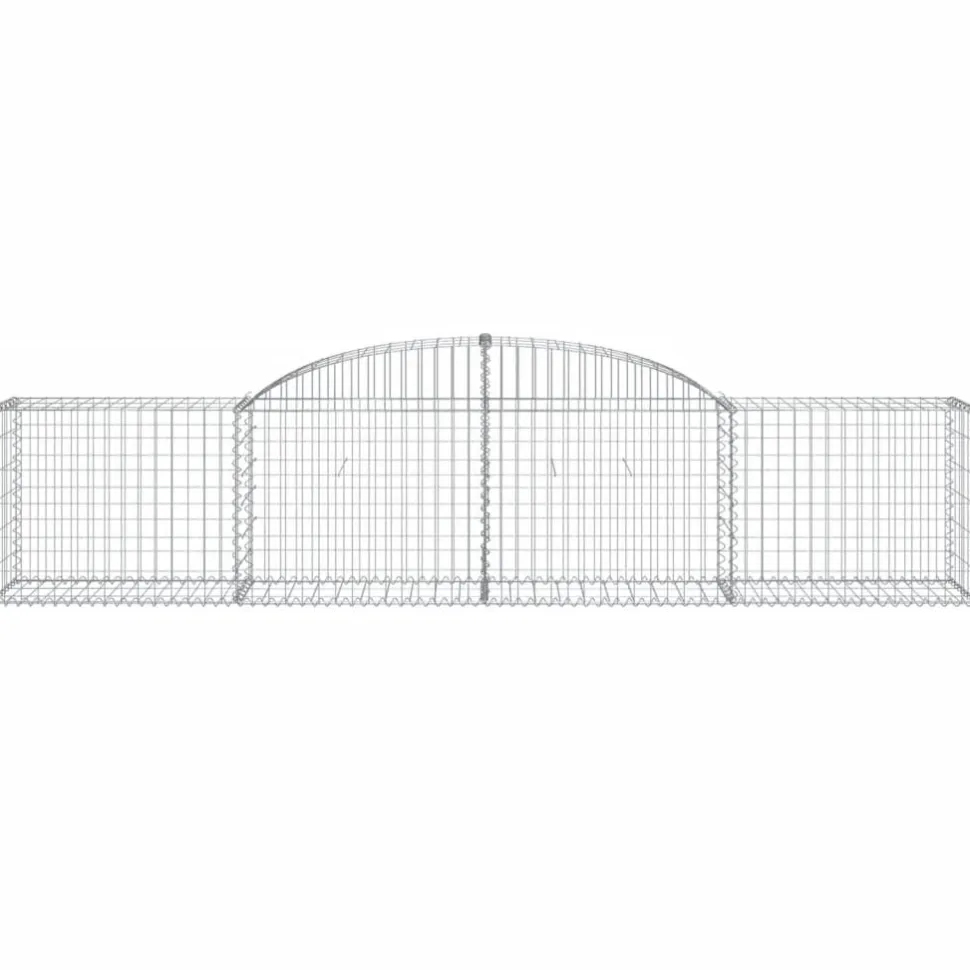 Kaareva kivikori 200x30x140/160 cm galvanoitu rauta (53487)