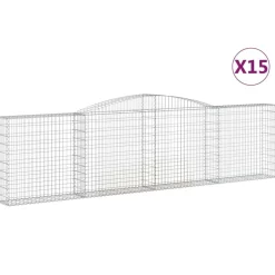 Kaareva kivikori 200x30x140/160 cm galvanoitu rauta (53487)