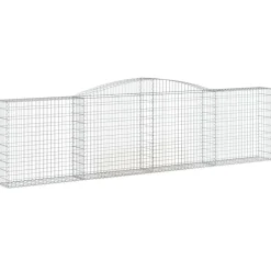Kaareva kivikori 200x30x140/160 cm galvanoitu rauta (53487)