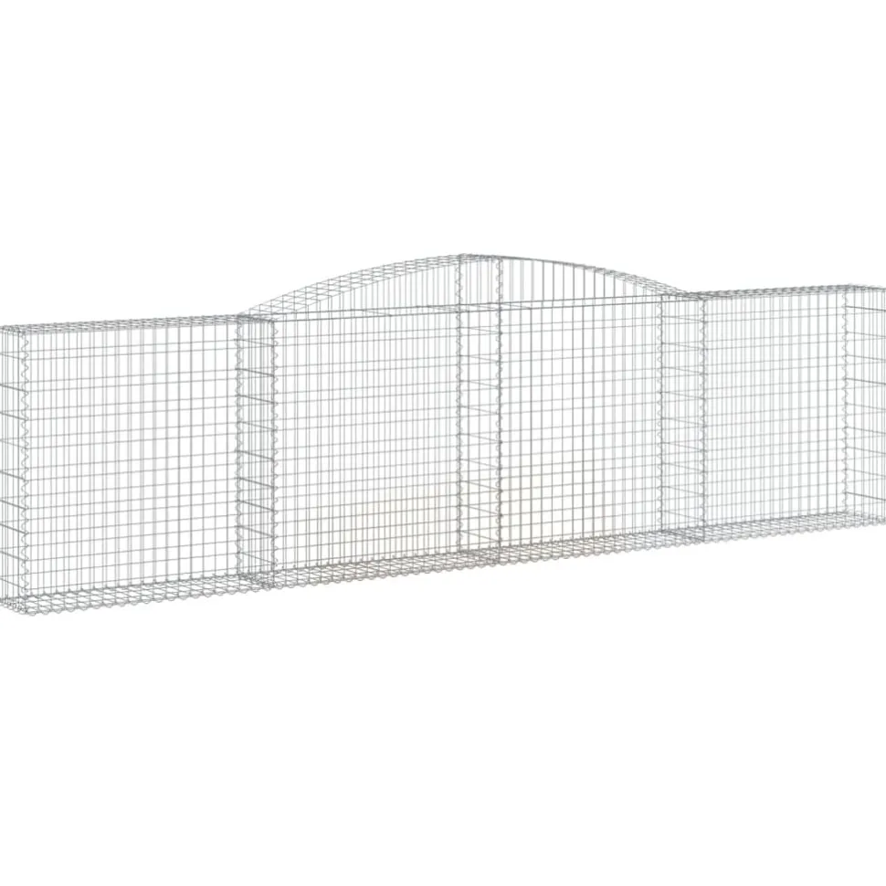 Kaareva kivikori 200x30x140/160 cm galvanoitu rauta (53487)